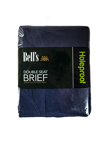 HOLEPROOF DOUBLE SEAT COTTON BRIEF NAVY FRONT